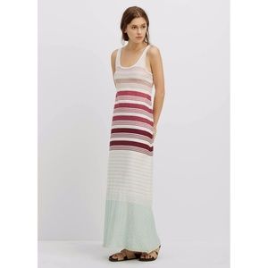 Vince Womens Small S Variegated Stripe Maxi Dress